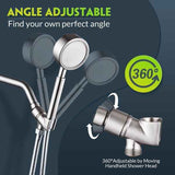 Full metal handheld shower head seat - adjustable brass bracket, 360-degree rotating ball, suitable for universal shower arms and shower hoses, chrome-plated (nickel)