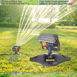 1 garden sprinkler with 16 nozzles, 180° rotating adjustable head, automatic irrigation system, wide coverage, easy to install, no power required, suitable for lawn and garden watering