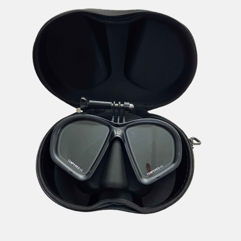 Professional adult small face free diving mask snorkeling mask box set, high-definition tempered glass electroplated lens, no / with camera bracket base snorkeling mask, small face fishing hunting snorkeling seaside play mask equipment