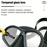 Professional adult small face free diving mask snorkeling mask box set, high-definition tempered glass electroplated lens, no / with camera bracket base snorkeling mask, small face fishing hunting snorkeling seaside play mask equipment