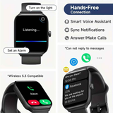 Smartwatch, men's and women's, 4.95cm fitness tracker, supports answering/making calls, wireless/睡Sleep tracking / 50 exercise modes, fitness watch, holiday gift, Valentine's Day gift
