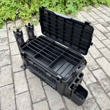 Double-layer multi-function outdoor storage fishing box, can be used as a stool, convenient storage of various fishing lines, bait, live fish.