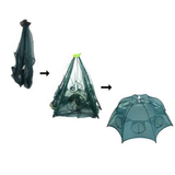 1 piece foldable hexagonal fishing net, various sizes - portable PA nylon net, suitable for mackerel, red crab, crab, etc. - dark green, easy outdoor fishing tool, suitable for Father's Day and holidays, fishing net