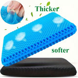 Ultra-large gel honeycomb cushion - Thick, soft, breathable, slip-resistant cooling pad, suitable for wheelchairs, offices - reduces sweating and pressure pain, all-season, lightweight, adjustable, comfortable all year round | breathable