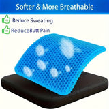 Ultra-large gel honeycomb cushion - Thick, soft, breathable, slip-resistant cooling pad, suitable for wheelchairs, offices - reduces sweating and pressure pain, all-season, lightweight, adjustable, comfortable all year round | breathable