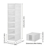 6-Tier Stackable Shoe Storage Box Set, featuring easy-access front-opening waterproof transparent plastic storage bins with no assembly required - perfect for closets and entryways.