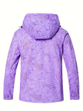 Plus Size Women'S Jacket Spring Autumn Outdoor Coat Detachable Hood Jacket - Black - Size L(AU L/EU50)