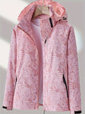 Plus Size Women'S Jacket Spring Autumn Outdoor Coat Detachable Hood Jacket - Red - Size L(AU L/EU50) In Australia - Darrahopens