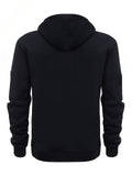 Unisex Hoodie Zip-Up Hoodie Autumn Winter Jacket Fleece Jacket Outdoor Training - Black - Size M(AU M/EU48)