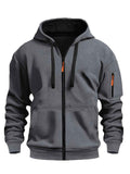Unisex Hoodie Zip-Up Hoodie Autumn Winter Jacket Fleece Jacket Outdoor Training - Khaki - Size XL(AU XL/EU52) In Australia - Darrahopens