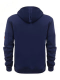 Unisex Hoodie Zip-Up Hoodie Autumn Winter Jacket Fleece Jacket Outdoor Training - Khaki - Size XL(AU XL/EU52)