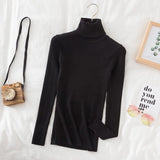 Turtleneck Sweater Women'S Winter Top Thermal Base Layer High Neck Knit - Apricot - Size M(AU M/EU48)