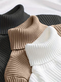 Turtleneck Sweater Women'S Winter Top Thermal Base Layer High Neck Knit - Apricot - Size XL(AU XL/EU52)
