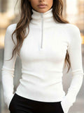 Women'S Turtleneck Top Black High Neck Top Slim Fit Knitwear Winter Layering - Grayish green - Size M(AU M/EU48) In Australia - Darrahopens