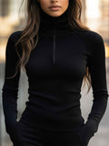 Women'S Turtleneck Top Black High Neck Top Slim Fit Knitwear Winter Layering - Olive green - Size XL(AU XL/EU52) In Australia - Darrahopens