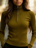 Women'S Turtleneck Top Black High Neck Top Slim Fit Knitwear Winter Layering - Olive green - Size XL(AU XL/EU52) In Australia - Darrahopens