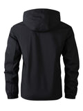 Men'S Hooded Windbreaker Lightweight Windbreaker Casual Jacket With Pockets - Black - Size M(AU M/EU48)