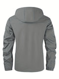 Men'S Hooded Windbreaker Lightweight Windbreaker Casual Jacket With Pockets - Black - Size M(AU M/EU48)