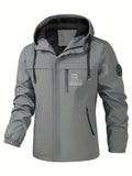 Men'S Hooded Windbreaker Lightweight Windbreaker Casual Jacket With Pockets - Black - Size XL(AU XL/EU52)