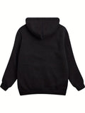 Fleece-Lined Hooded Jacket Women'S Winter Jacket Autumn Winter Coat Hooded - Black - Size XL(AU XL/EU52)