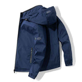 Men'S Hooded Jacket Outdoor Sport Jacket Lightweight Windbreaker Zip Pocket - Dark Blue - Size M(AU M/EU48) In Australia - Darrahopens