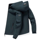 Men'S Hooded Jacket Outdoor Sport Jacket Lightweight Windbreaker Zip Pocket - Dark Green - Size L(AU L/EU50) In Australia - Darrahopens