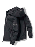 Men'S Hooded Jacket Outdoor Sport Jacket Lightweight Windbreaker Zip Pocket - Dark Gray - Size 2XL(AU 2XL/EU54) In Australia - Darrahopens