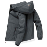 Men'S Hooded Jacket Outdoor Sport Jacket Lightweight Windbreaker Zip Pocket - Dark Gray - Size XL(AU XL/EU52)