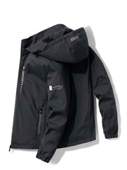 Men'S Hooded Jacket Outdoor Sport Jacket Lightweight Windbreaker Zip Pocket - Light Gray - Size L(AU L/EU50) In Australia - Darrahopens