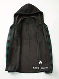 Plaid Hooded Jacket with Velvet Lining - Yellow - Size L(AU L/EU50) In Australia - Darrahopens