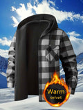 Plaid Hooded Jacket with Velvet Lining - Yellow - Size S(AU S/EU46) In Australia - Darrahopens