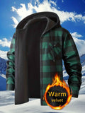 Plaid Hooded Jacket with Velvet Lining - Yellow - Size XL(AU XL/EU52) In Australia - Darrahopens