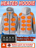 Heated Hoodie Electric Heating Hoodie Smart Heated Sweatshirt 23 Zone Heating - Gray - Size 3XL(AU 3XL/EU56)