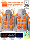 Heated Hoodie Electric Heating Hoodie Smart Heated Sweatshirt 23 Zone Heating - Gray - Size XL(AU XL/EU52)
