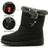 Women's Faux-Fur Trimmed Snow Boots - Red - Size 10(AU10/EU38)