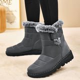 Women's Faux-Fur Trimmed Snow Boots - Black - Size 8(AU8/EU36)