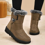 Women's Faux-Fur Trimmed Snow Boots - Coffee - Size 8(AU8/EU36)