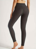 Solid Color Thickened Casual Sports Leggings - Gray - Size 10(AU10/EU38)