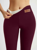 Solid Color Thickened Casual Sports Leggings - Gray - Size 16(AU16/EU44)