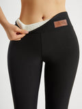 Solid Color Thickened Casual Sports Leggings - Gray - Size 16(AU16/EU44)
