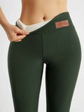 Solid Color Thickened Casual Sports Leggings - Gray - Size 8(AU8/EU36)