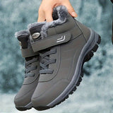 Women's winter boots, couple style, autumn and winter, men's and women's outdoor sports high-top hiking shoes, women's warm, fleece-lined, thick, slip-resistant, abrasion-resistant, soft sole, old people's shoes, parents' shoes, large size, short boots, m