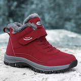 Women's winter boots, couple style, autumn and winter, men's and women's outdoor sports high-top hiking shoes, women's warm, fleece-lined, thick, slip-resistant, abrasion-resistant, soft sole, old people's shoes, parents' shoes, large size, short boots, m