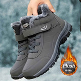 Women's winter boots, couple style, autumn and winter, men's and women's outdoor sports high-top hiking shoes, women's warm, fleece-lined, thick, slip-resistant, abrasion-resistant, soft sole, old people's shoes, parents' shoes, large size, short boots, m