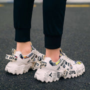 Women's Fashionable Graphic-Print Chunky Sneakers - Red - Size 6(AU6/EU37)