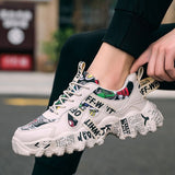 Women's Fashionable Graphic-Print Chunky Sneakers - Red - Size 9(AU9/EU40)