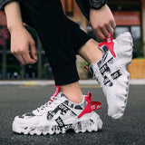 Women's Fashionable Graphic-Print Chunky Sneakers - White - Size 10(AU10/EU41) In Australia - Darrahopens