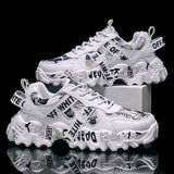 Women's Fashionable Graphic-Print Chunky Sneakers - Beige - Size 9(AU9/EU40) In Australia - Darrahopens
