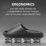 Unisex Soft Thick-Sole Slippers – 3.5cm Cushioned Comfort - White - Size 7(AU7/EU38)