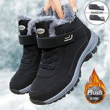 Women's winter boots, couple style, autumn and winter, men's and women's outdoor sports high-top hiking shoes, women's warm, fleece-lined, thick, slip-resistant, abrasion-resistant, soft sole, old people's shoes, parents' shoes, large size, short boots, m